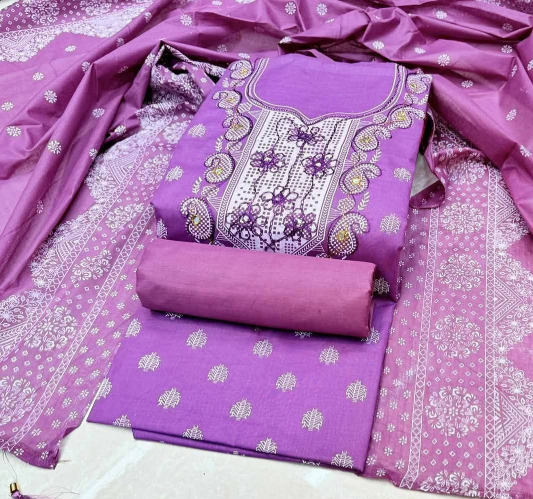 সুতির থ্রি পিস